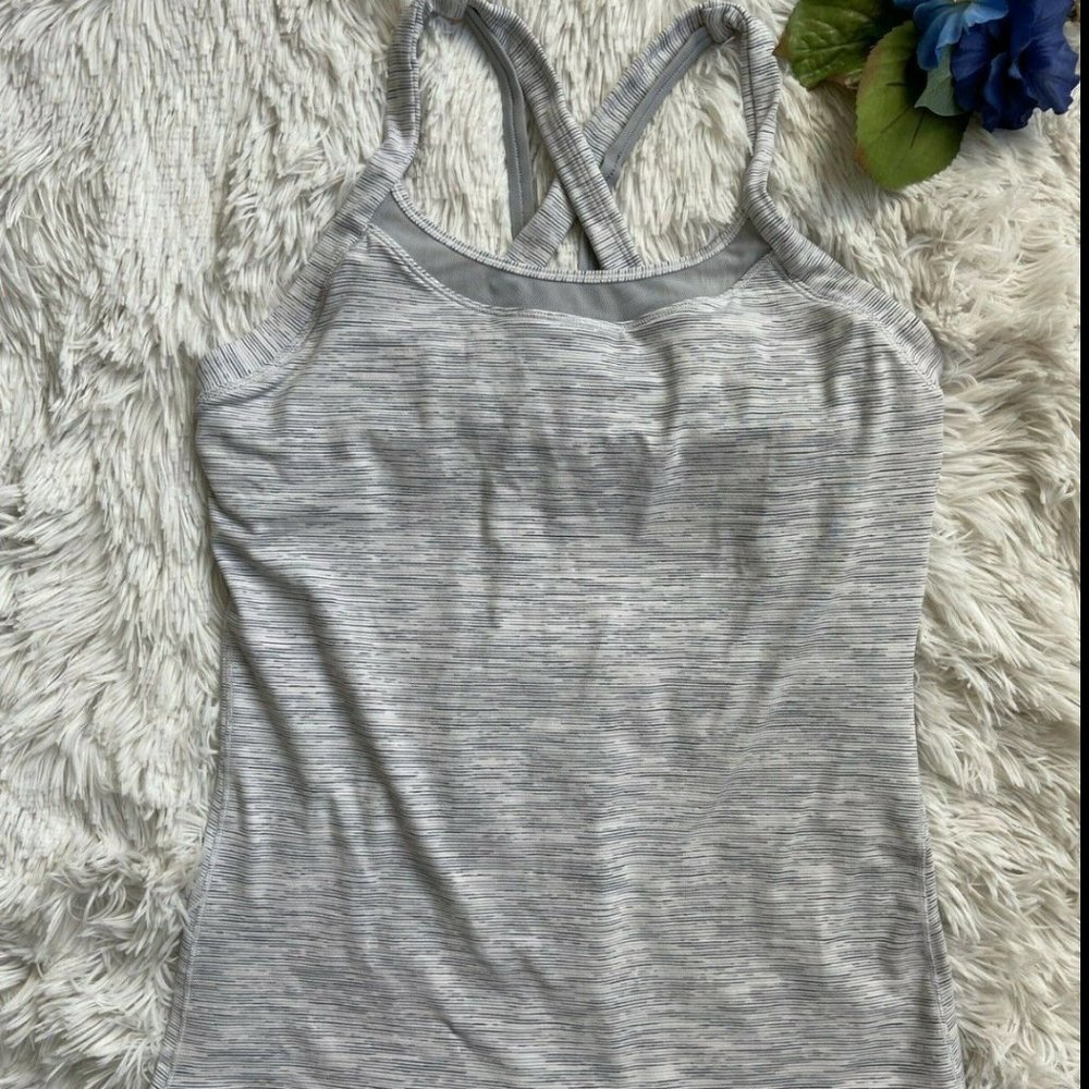 Lululemon Rally Your Heart Tank Grey and White - Picture 3 of 8